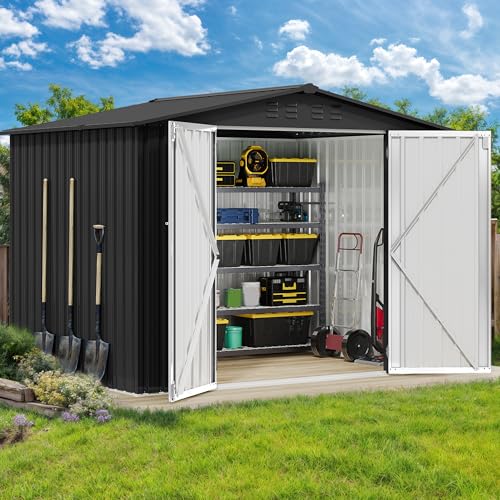 DWVO 6x4ft Metal Storage Shed for Outdoors, Dark Gray T6985