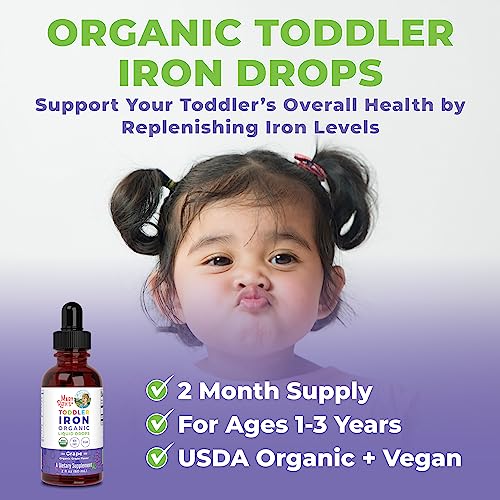 MaryRuth Organics Liquid Iron Supplement for Toddlers 1-3, Sugar Free, 2 Fl Oz L821