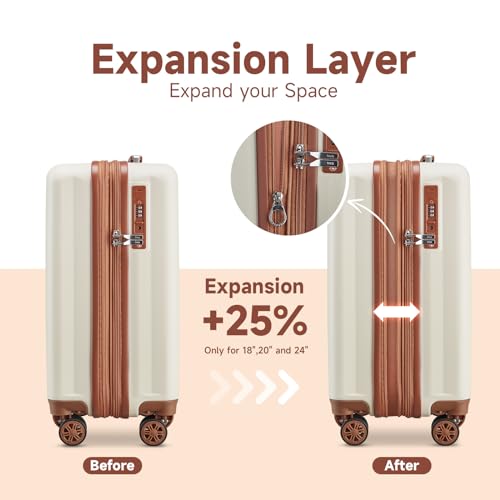 imiomo Luggage Sets 4 Piece Expandable Hardside Suitcase with Spinner Wheels TSA Lock Z60916