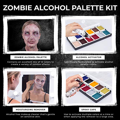 Narrative Cosmetics Zombie Alcohol-Activated Palette, Activator & Remover Kit, SFX Makeup Set U6896