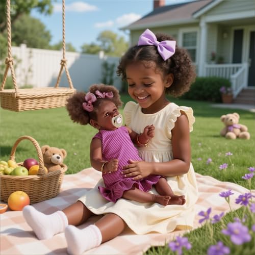 JIZHI Reborn Baby Doll Black 22 Inch Soft Body Realistic Newborn Doll Gift for Kids Age 3 Y645093