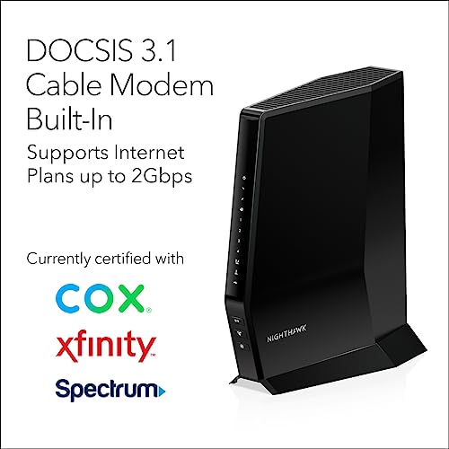 NETGEAR Nighthawk CAX30 Modem Router Combo, DOCSIS 3.1, WiFi 6 AX2700 S210
