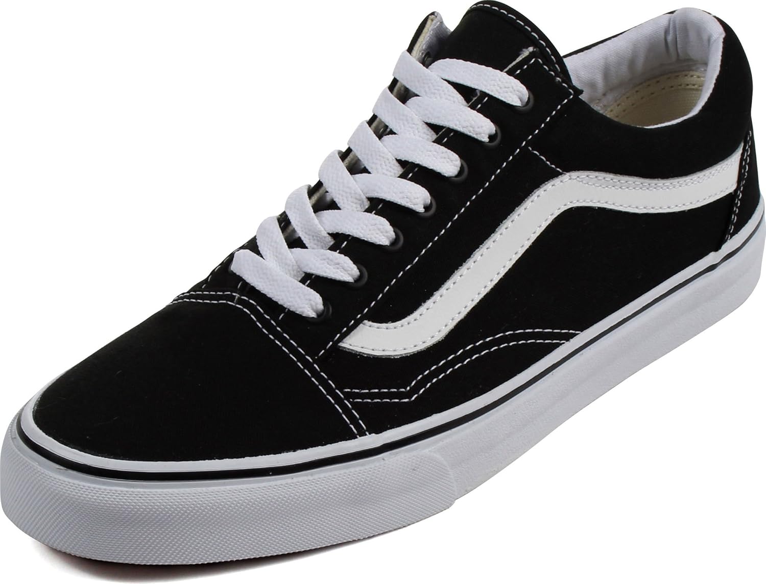 Vans Unisex Old Skool Classic Skate Shoes (12 B(M) US Women / 10.5 D(M) US Men, (Suede) Black/White)