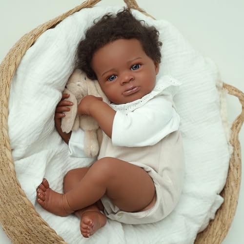 WOOROY Realistic Reborn Baby Doll Black Boy, 20 Inch African American Newborn T283379