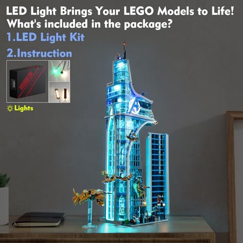 LED Light Kit for Lego Avengers Tower 76269, DIY Lighting Set Accessories P803