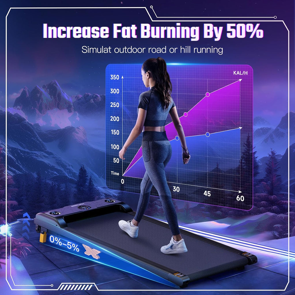 Walking Pad Under Desk Treadmill with Incline, Portable with Remote Control P553