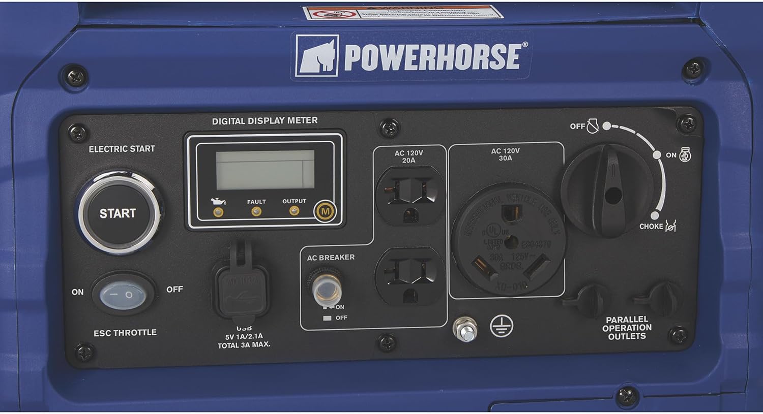 Powerhorse Inverter Generator 4500 Surge Watts Electric Start LC4500i W278