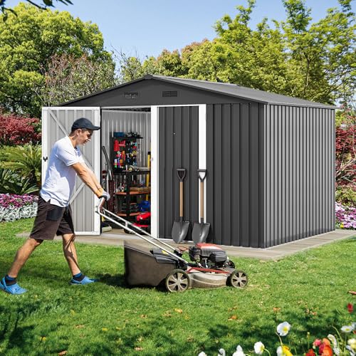 DWVO 6x4ft Metal Storage Shed for Outdoors, Dark Gray T6985