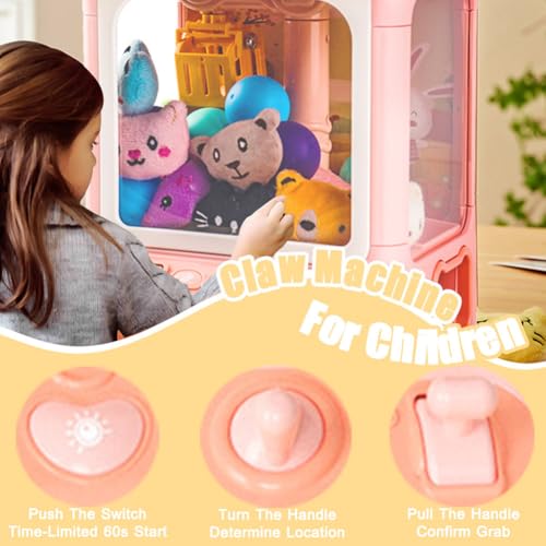 Kids Claw Machine with Lights and Sound, Includes 10 Plush (Pink) X399554