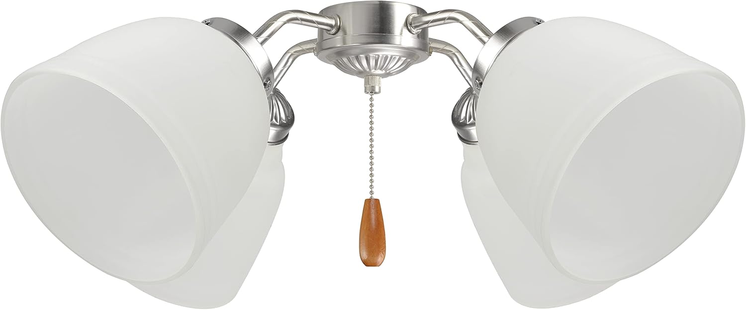Aspen Creative Transitional Frosted Ceiling Fan Replacement Glass Shade, 4 Pack S5548