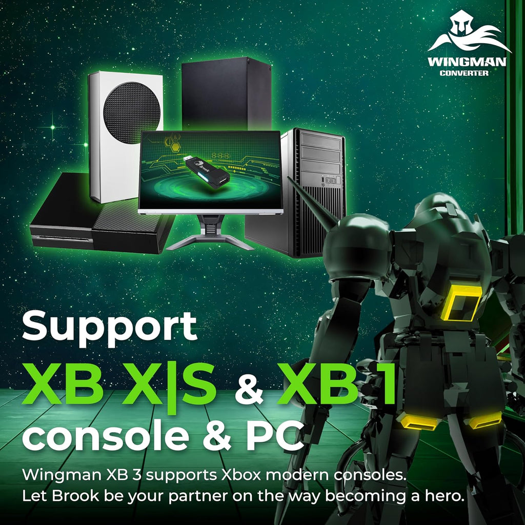 Brook Wingman XB 3 Converter Wireless Adapter for Xbox Series X/S, Xbox One, and PC T12048