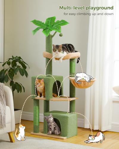 45-Inch Cat Tree with 2 Condos, Scratching Posts and Hammock F616