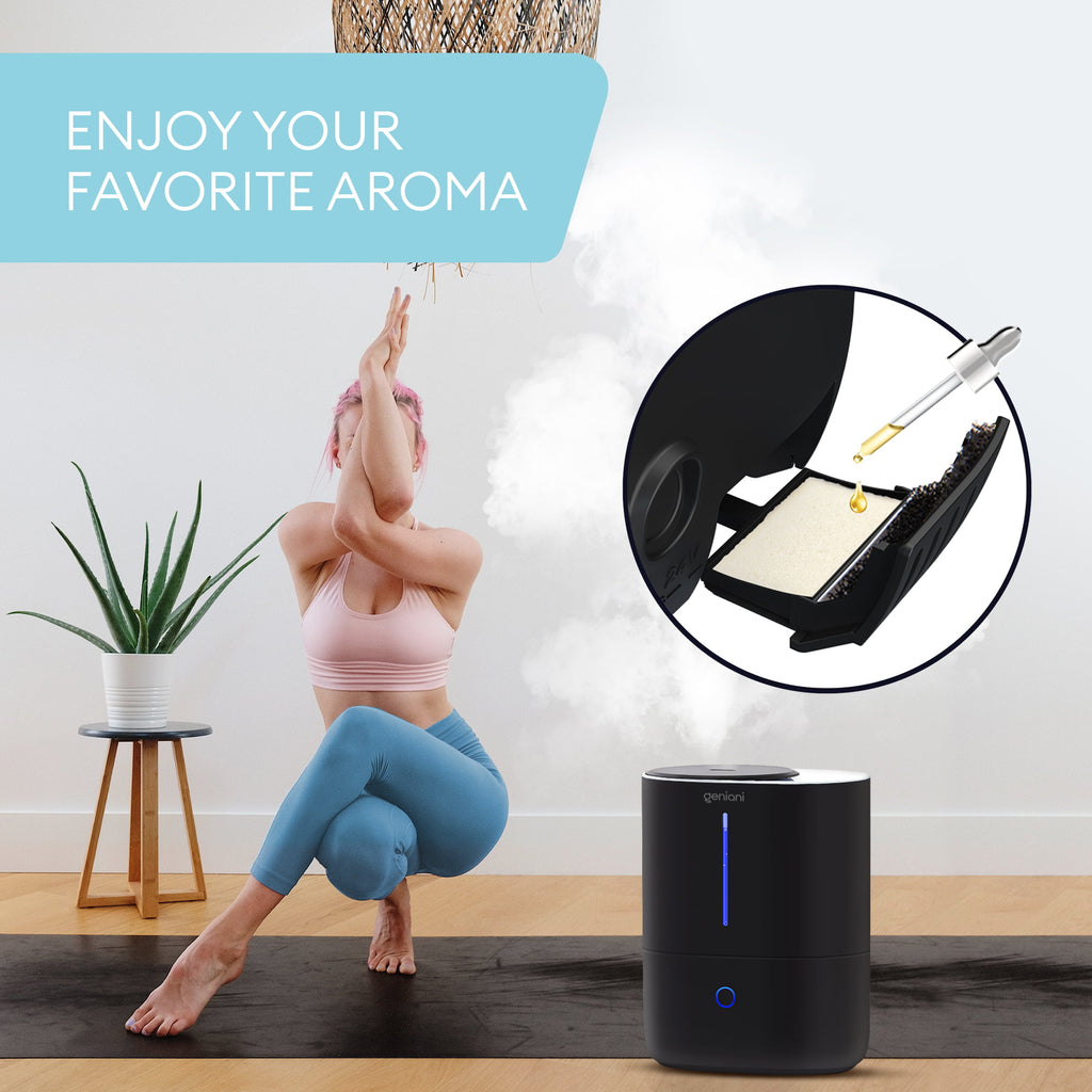 Geniani Ultrasonic Top-Fill Cool Mist 2-in-1 Humidifier & Diffuser, White Q92054
