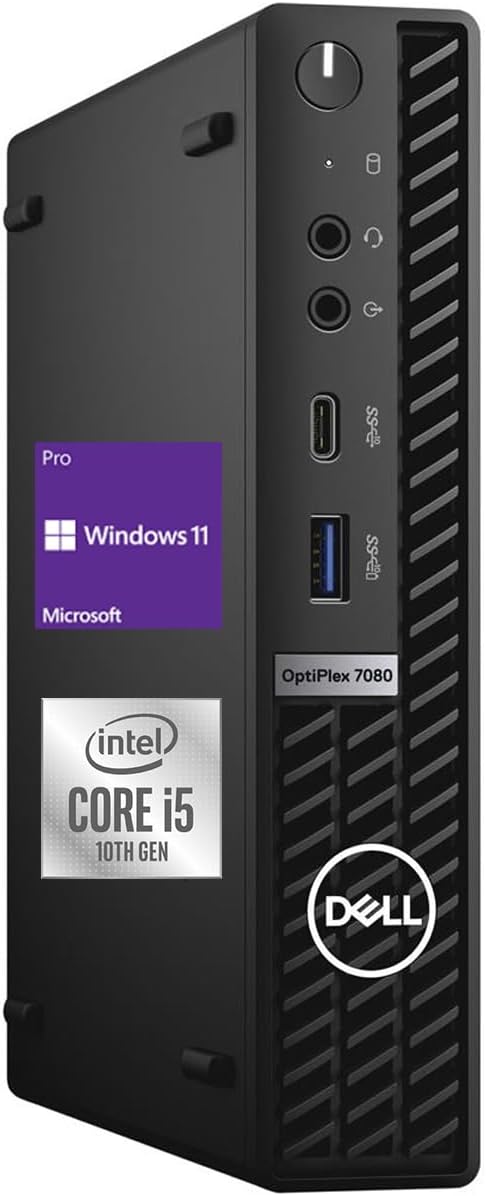 2021 Newest Dell OptiPlex 3080 Micro Form Factor Business Desktop, Intel Core i5-10500T, 16GB DDR4 RAM, 512GB SSD, WiFi, HDMI, Bluetooth, Wired Keyboard&Mouse, Windows 10 Pro