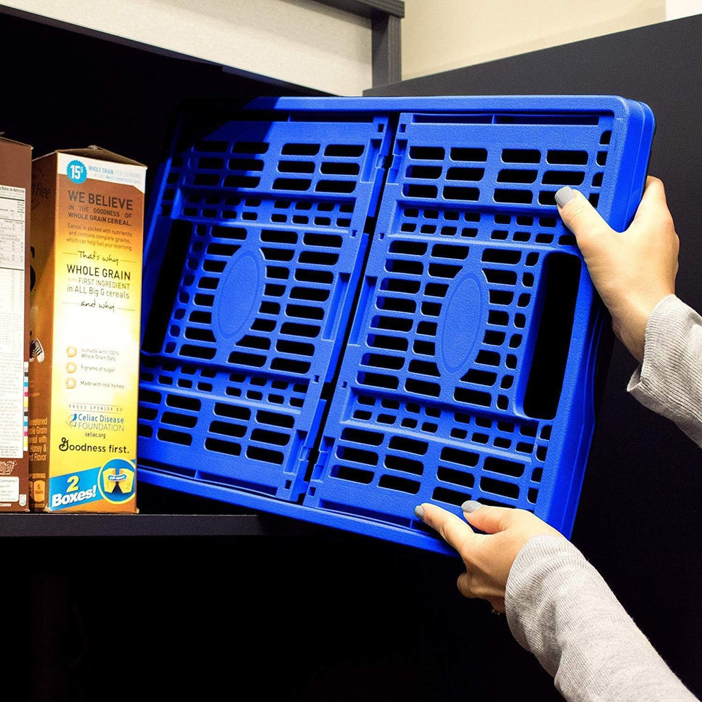 CleverMade Collapsible Utility Crate, Royal Blue, 3PK - 45L Storage Bins Q6931