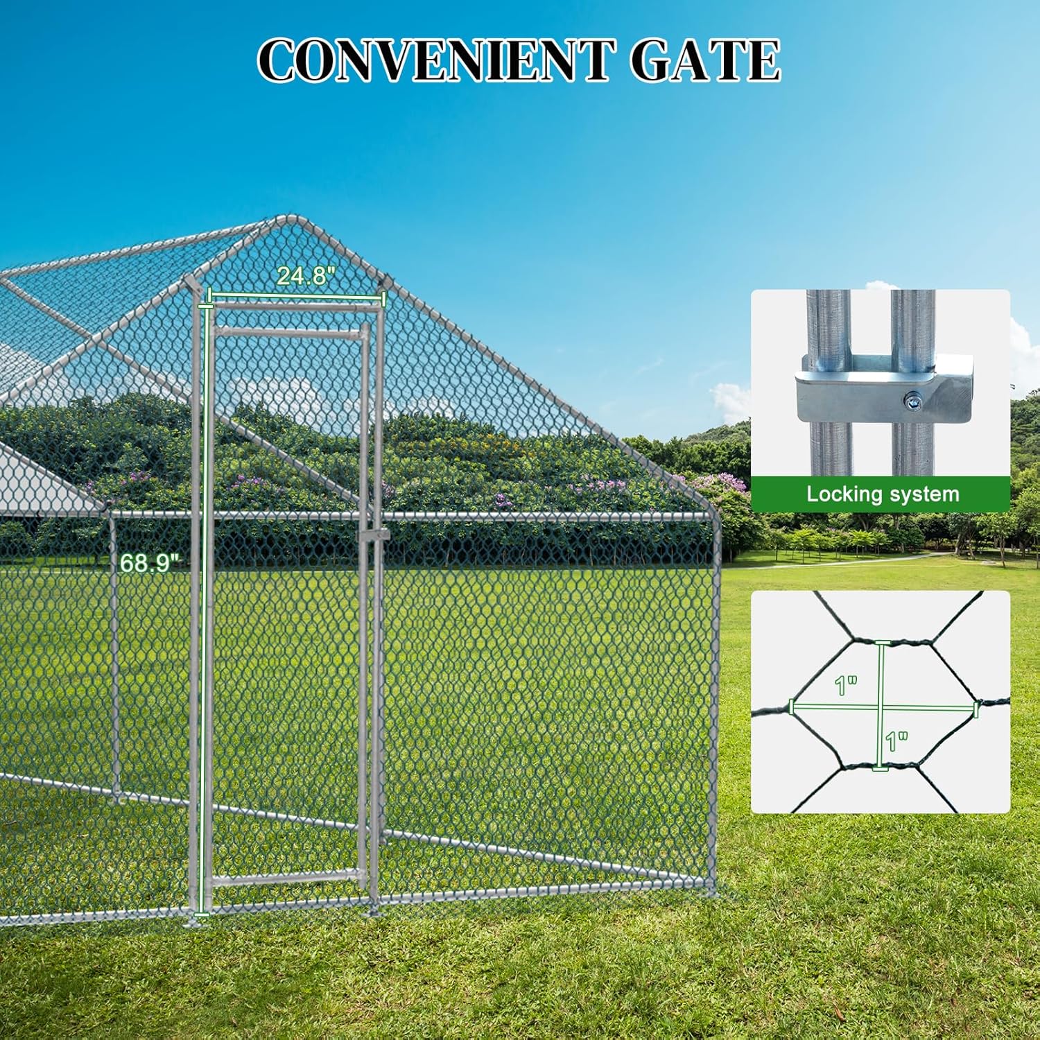 20 x 10 ft Metal Chicken Coop with Waterproof Cover T4197