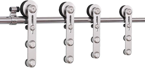 14FT Stainless Steel Sliding Double Barn Door Hardware Kit I7170