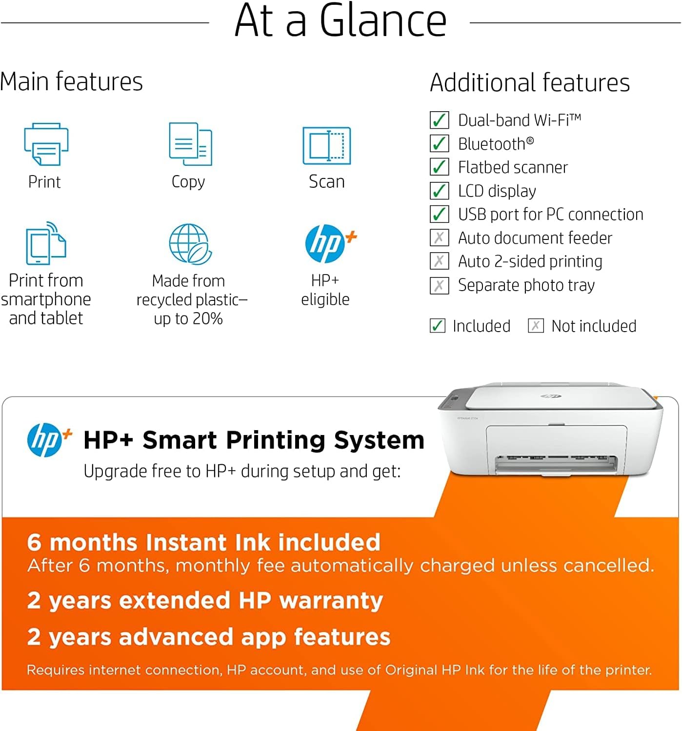 HP DeskJet 2755e Wireless All-in-One Printer (Renewed) N838