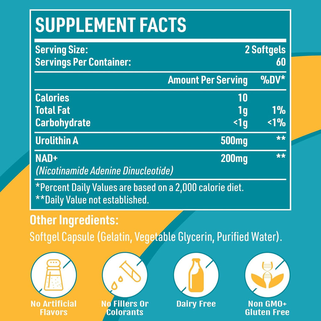 Urolithin A Supplement 500mg with NAD+ 200mg G2827