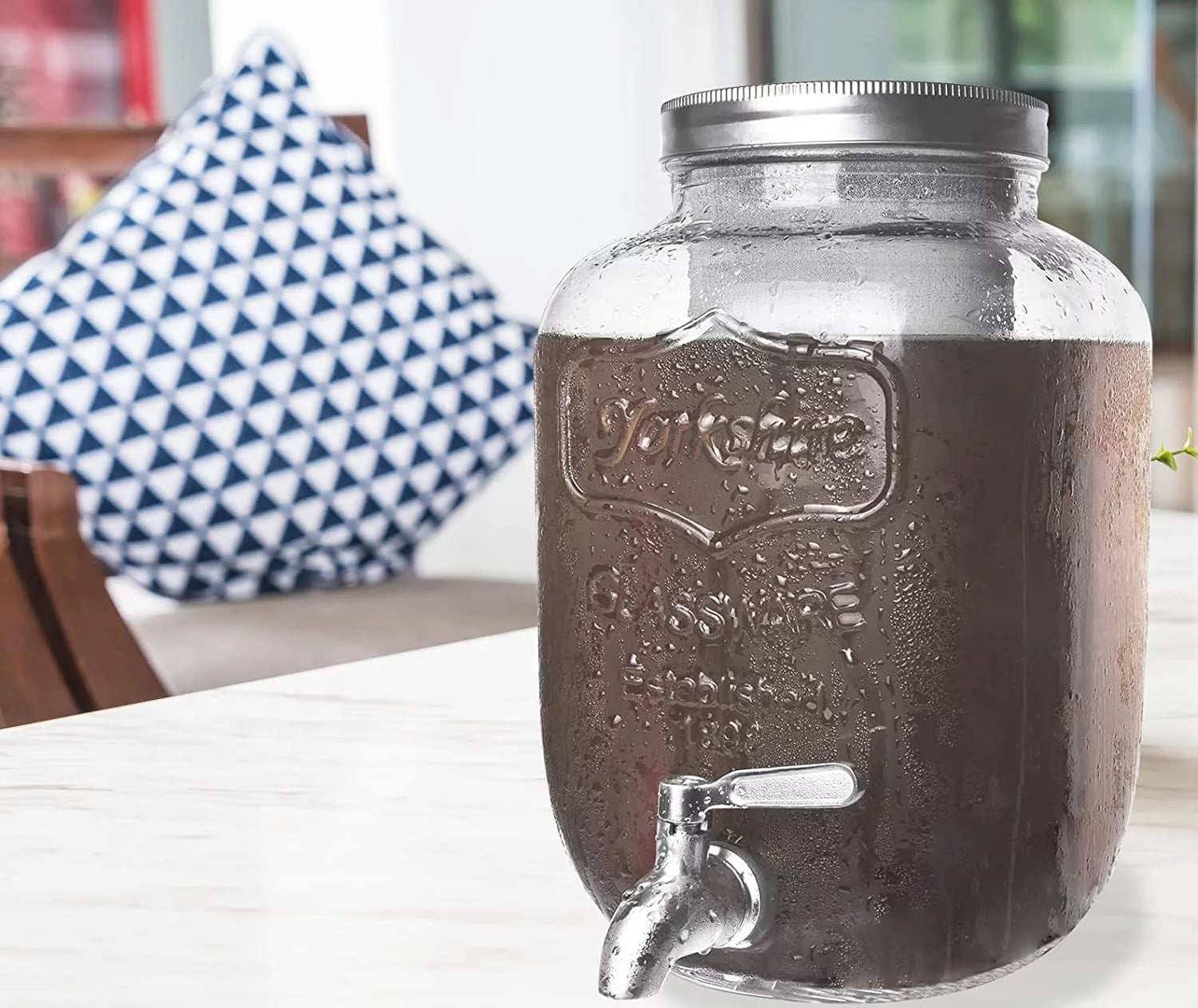 1 Gallon Cold Brew Coffee Maker with Glass Carafe and Stainless Steel Filter Z57850