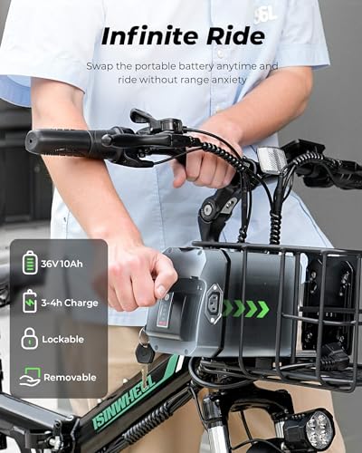 isinwheel M40 Folding Electric Bike for Adults, 500W, 26" Y882