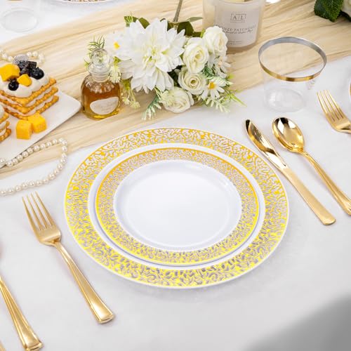 WELLIFE Silver Party Dinnerware Set for 50 Guests, Disposable A689948