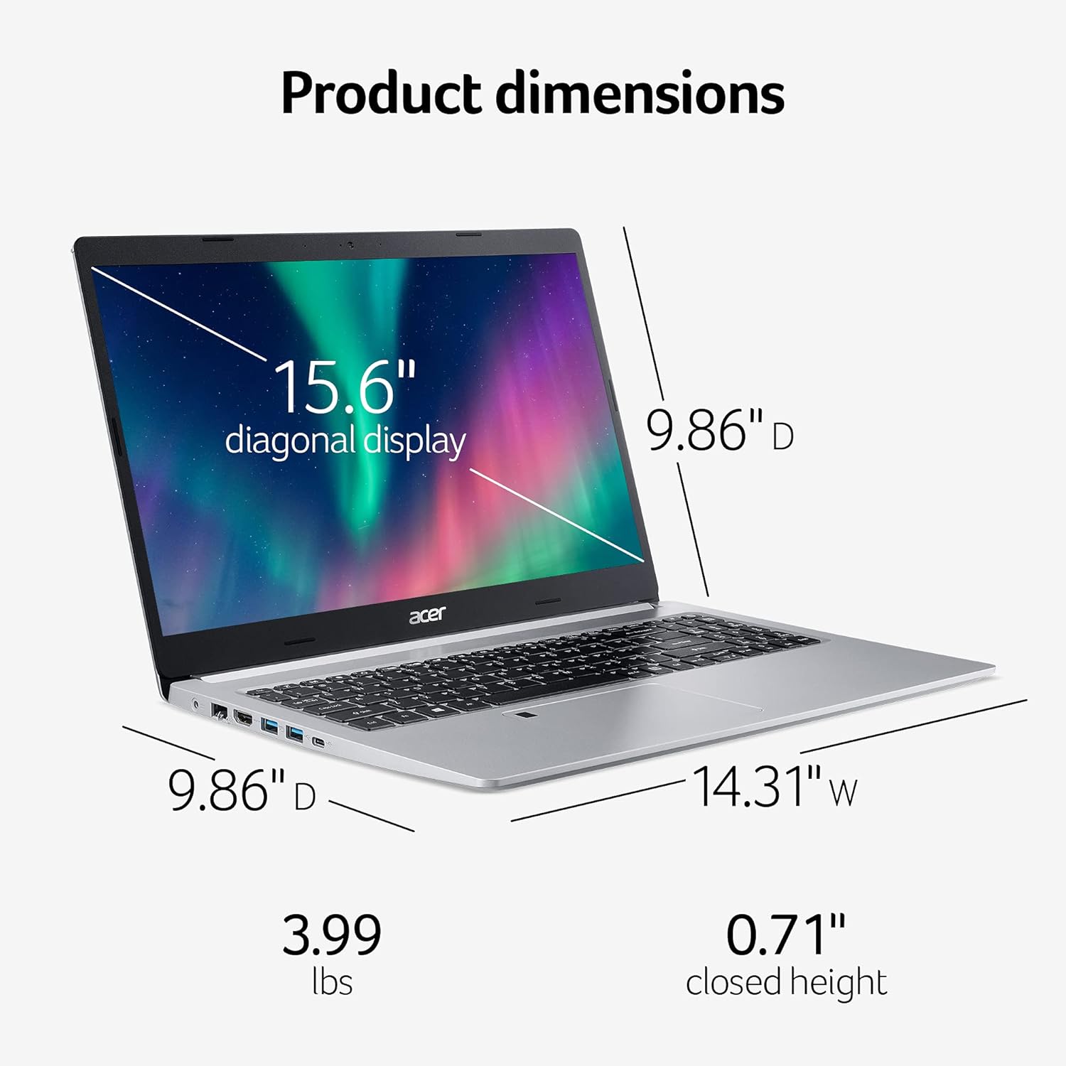Acer Aspire 5 A515-46-R3CZ Slim Laptop, 15.6" Full HD, Ryzen 7, 8GB RAM, 256GB SSD, Windows 11 A7570