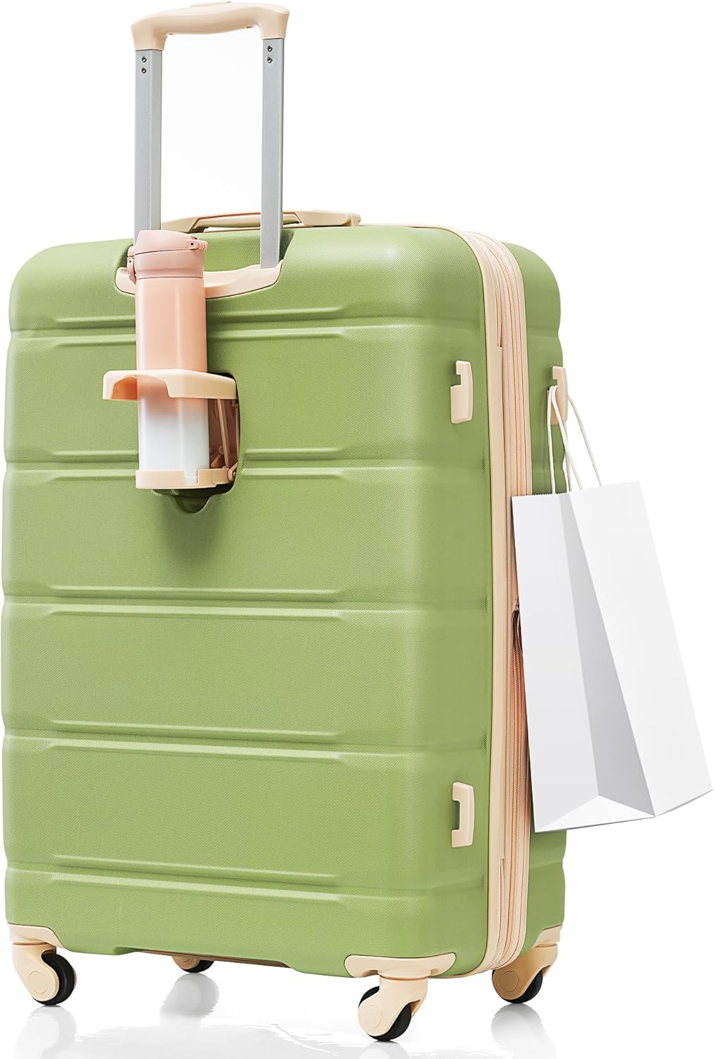 Merax Luggage Set of 3, ABS Hard Shell with Spinner Wheels, Light Green V758