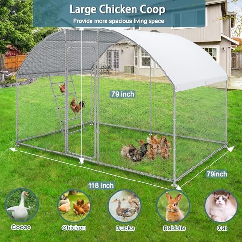 Large Metal Chicken Coop Walk-in with Anti-UV Cover for Outdoor Farm Use Z5246