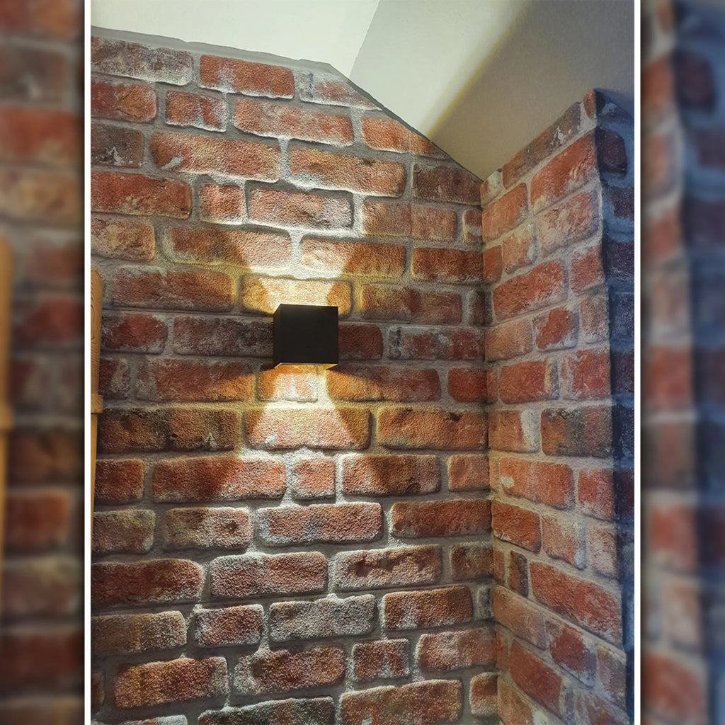 Dundee Deco 3D Wall Panels Brick Effect, Red Brown Stone Look, Set of 10, Covers 53 sq ft O55048