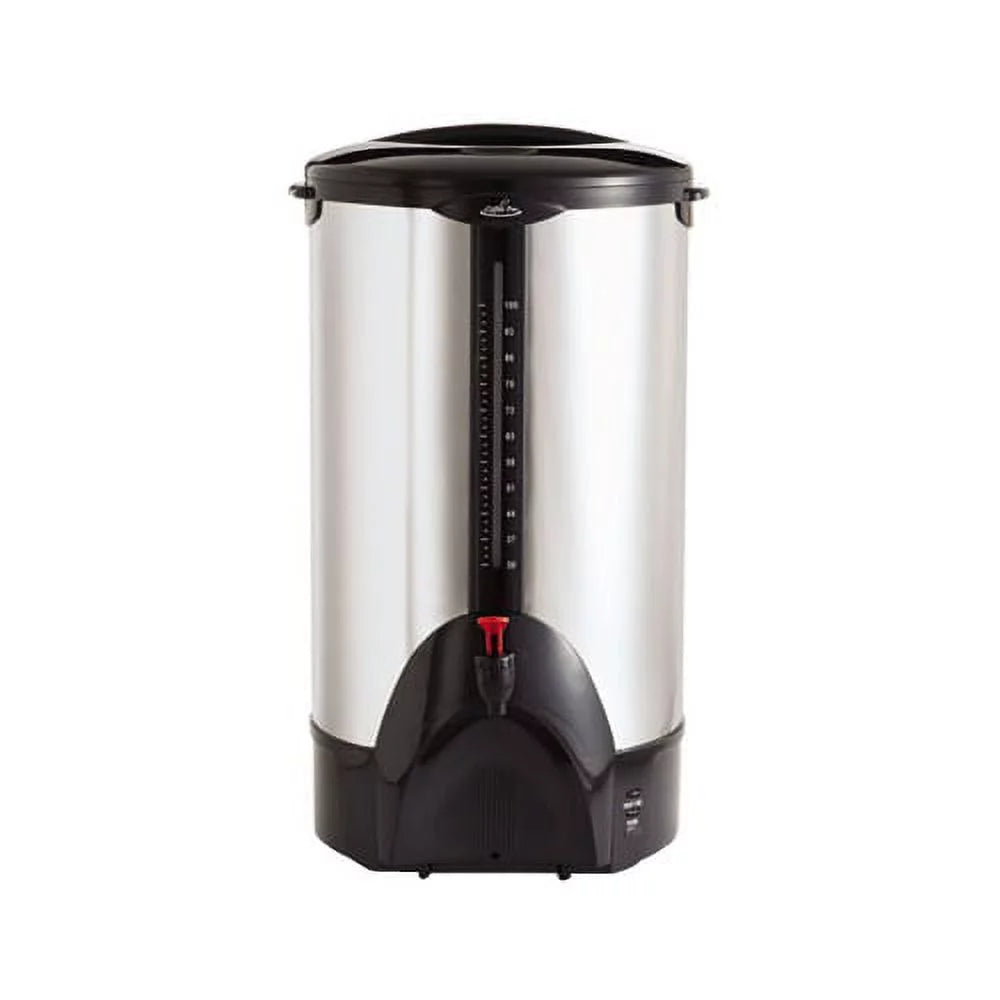 Coffee Pro 100-Cup Commercial Urn Coffeemaker, Stainless Steel I445865