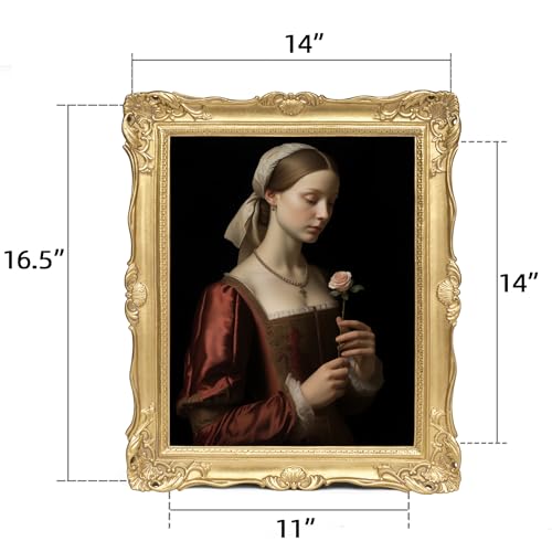 Vintage 8x10 Picture Frame with Glass Front, Antique Retro Photo Frame for Wall or Tabletop, Silver N745