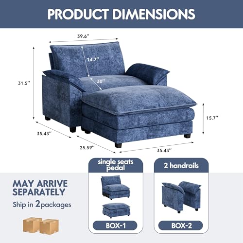 Homall 119" Modular Sectional Sofa with Reversible Ottoman, Light Grey V97154