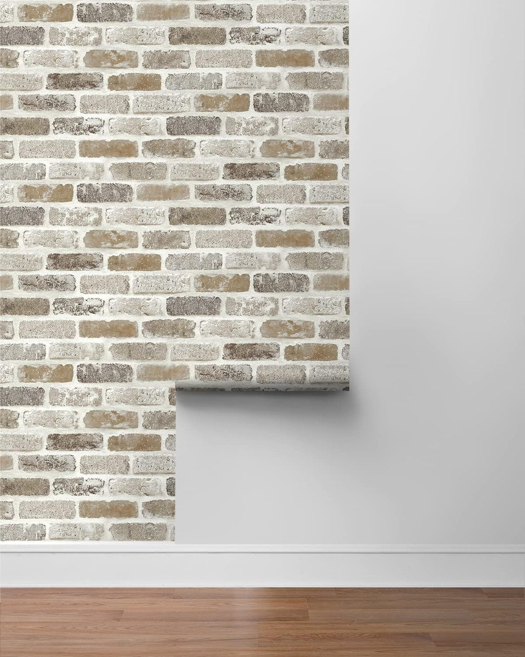 NextWall Washed Faux Brick Peel and Stick Wallpaper Q1139