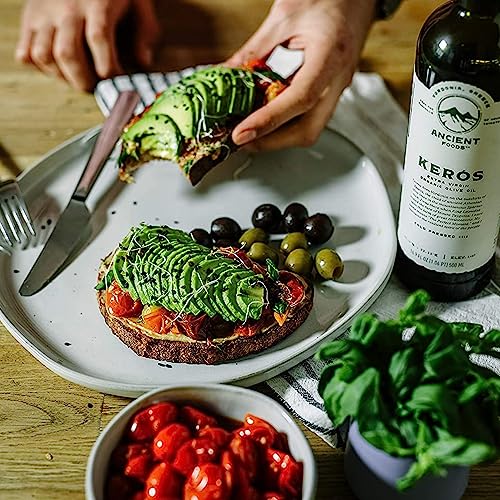 Ancient Foods Keros Greek Organic Extra Virgin Olive Oil Cold Pressed 33.8oz D8264