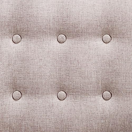 Yaheetech Accent Chair, Button Tufted Armchair, Linen Fabric, Beige I842707