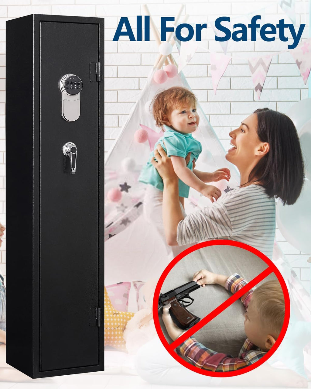Fandon 5-6 Gun Safe for Rifles and Pistols with Removable Shelves C572708