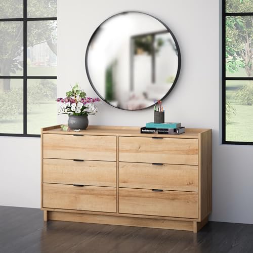 Prepac Rustic Ridge Farmhouse 6-Drawer Double Dresser, Brown X6434