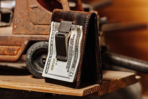 House of Jack Co. MAVERICK ID Bifold Money Clip Wallet for Men, Full Grain Leather S3560