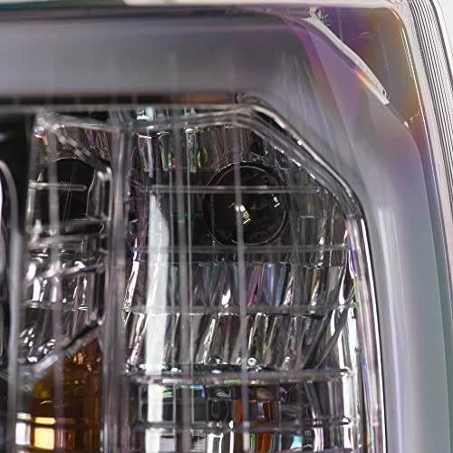 Compatible With Chevy Silverado 1500/2500/3500 HD Switchback Sequential LED Headlights Black Housing A769
