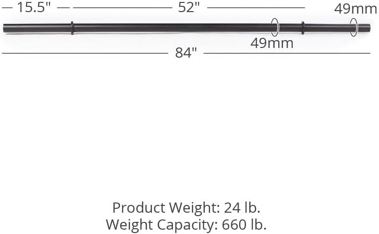 Titan Fitness 7 FT Axle Barbell, Fat Grip, 660 LB L8417