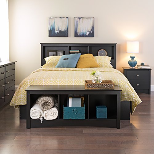 Prepac King Bookcase Headboard, Black A905