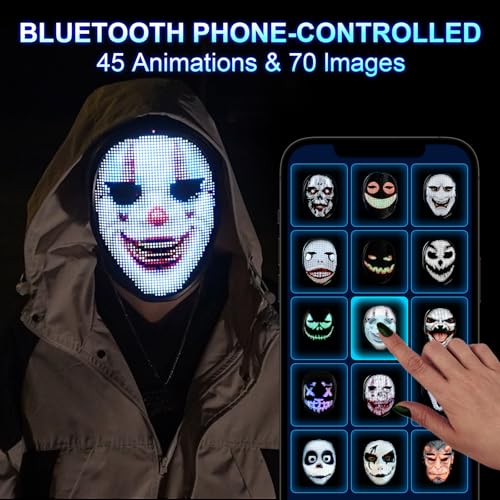 Gootus Face Transforming LED Mask with App Controlled for Kids X7335