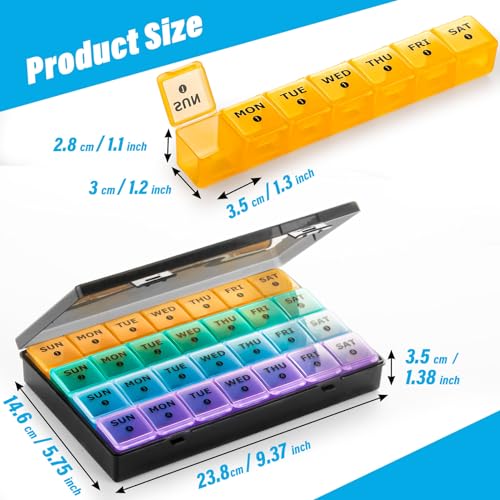 XL Large Monthly Pill Organizer 4 Weeks with Travel Case B465427