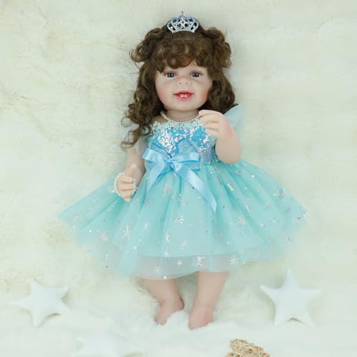 22 Inch Lifelike Reborn Baby Doll Girl with Long Hair A50210