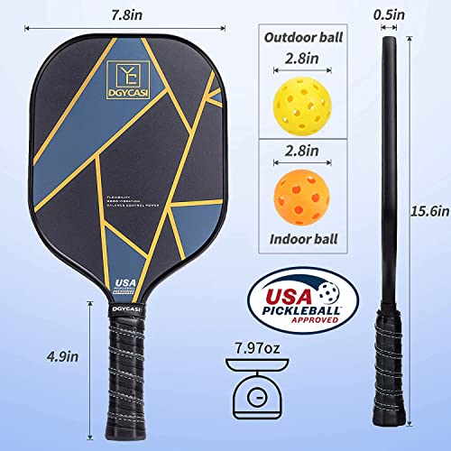 YC DGYCASI Graphite Pickleball Paddles Set of 2 with Carry Bag D555