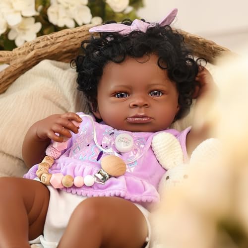 WOOROY Realistic Reborn Baby Doll Black Boy, 20 Inch African American Newborn T283379