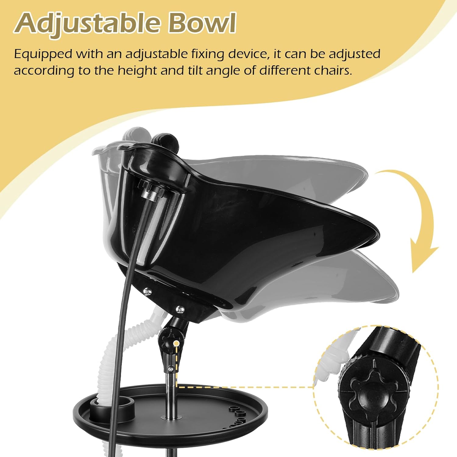 Dyna-Living Portable Shampoo Bowl Salon Basin Sink with Adjustable Height Z244005