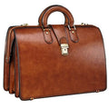 Banuce Vintage Leather Briefcase for Men with Lock Lawyer Briefcase Dulles Doctor Bag Attache Case 15.6 Inch Work Bag