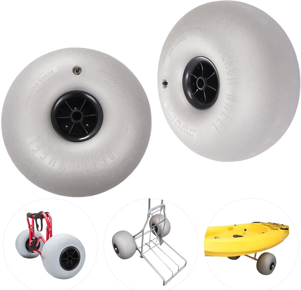 16" Balloon Wheels Beach Cart Tires, Replacement for Kayak Dolly, 2-Pack U421